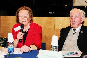 Irish senior citizens participating in the Irish Senior Citizens Parliament event.