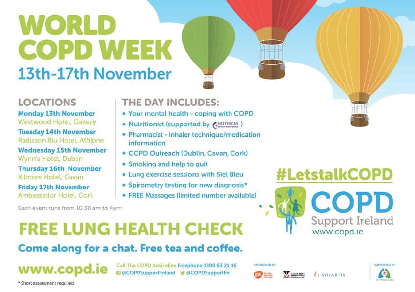 Supporting Irish seniors with COPD awareness and health checks.