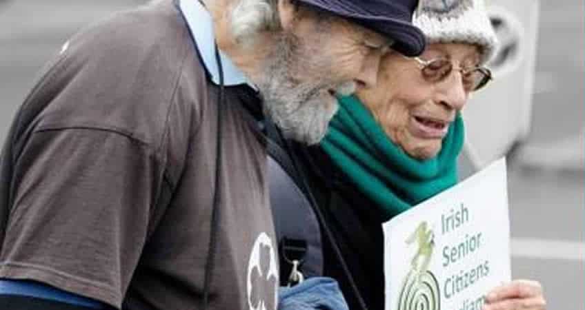 Older adults advocating for senior rights and welfare, part of Irish Senior Citizens Parliament activities.