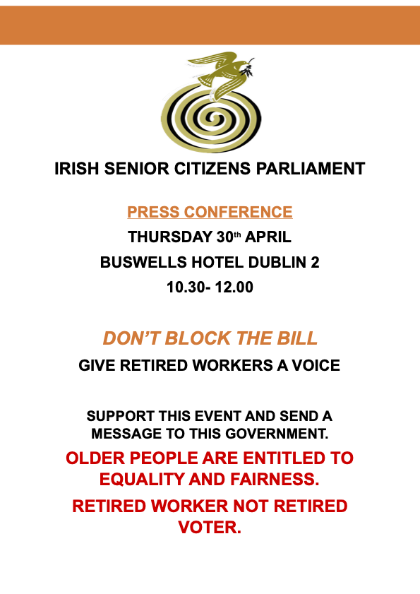 Irish Senior Citizens Parliament Press Conference 30 April 2026
