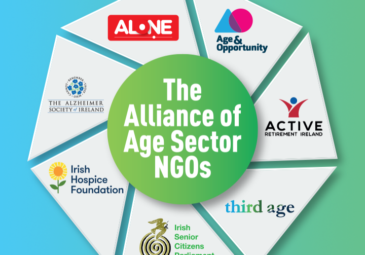 Irish senior citizens at parliamentary event for age sector NGOs.